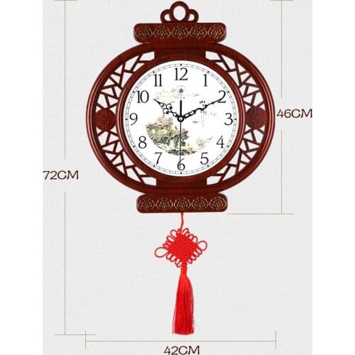 Vintage Large Wall Clock Chinese Living Room Silent Wall Clock Square Stickers Geometric Shapes Reloj Mural Home Decor Cx60wc