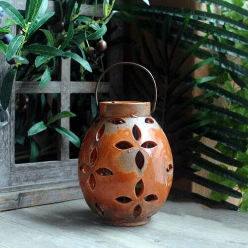 Big Hollow Ceramic Candle Holders Jars Vintage Home Decor Wedding Centerpieces Candle Container Porta Velaslantern Vintage 50258