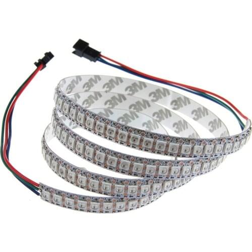 Addressable 1m 144LEDs/m DC5V WS2812B led pixel strip,non-waterproof,with 144pixels/M;WHITE PCB