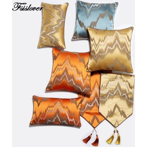 FSISLOVER Light Luxury Nordic Cushion Cover Patchwork Waist Pillowcase High Quality Exquisite Jacquard Home Decor Pillow Cases