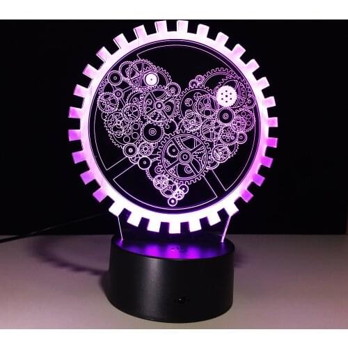 Gear LOVE LED 3D Night Light 7 Color Changing Heart 3D Lamp Remote Touch Switch Desk Table Lamp As Wedding decoration Best Gift