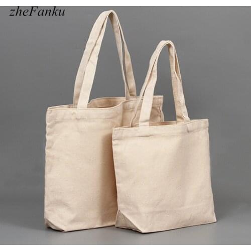 Blank Pattern Canvas Shopping Bags Eco Reusable Foldable Shoulder Bag Handbag Tote Cotton Tote Bag Dropship Wholesale