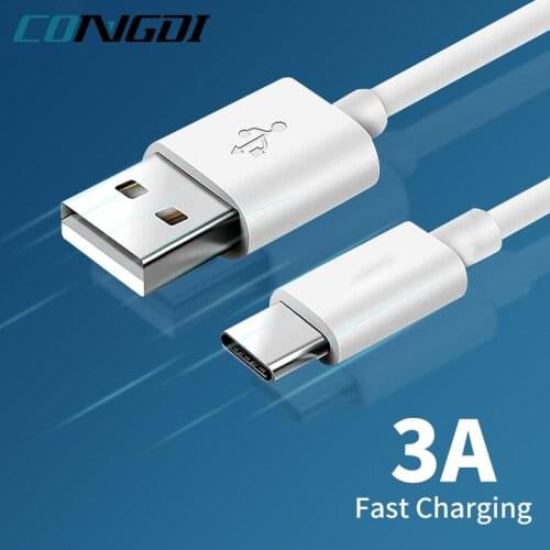 1m USB Type C Cable 3A Fast Charge for Xiaomi Redmi Note10 Huawei P40 Pro Samsung S10 Type-C Charging Wire Mobile Phone Cable