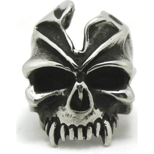 1pc Fashion Jeweley Cool Design Skull Punk Style Ring 316L Stainless Steel Men Boys Hot Selling Ring
