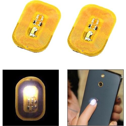 2 Pieces New Luck NFC Enabled Chip Nail Art Stickers, LED Tips Lamp Scintillation Flash Decal Decor Accessory Phones DIY