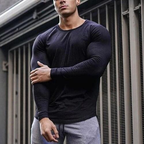 Mens Quick Dry Underwear Long Sleeve T-Shirt Running Compression Solid Sport Top Tights Clothes Gym Fitness Jogging Sportswear