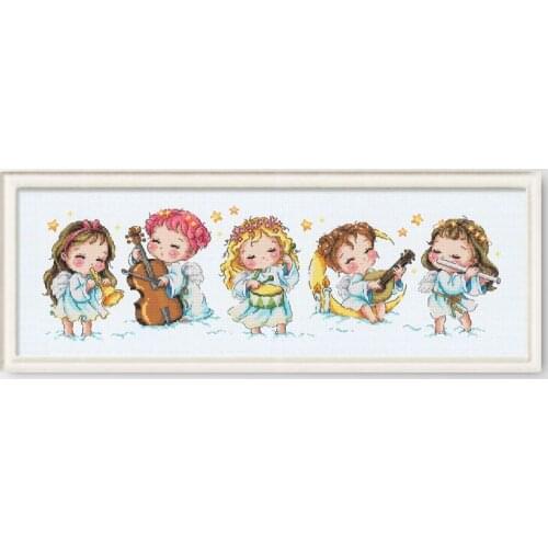 Fishxx Counted Cross Stitch 11CT 14CT Cross Stitch Sets Cartoon Cross Stitch Kit for Embroidery Home Decor Angel Cartoon