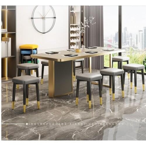 Nordic Light luxury back dining chair family folding dining table chair modern simple net red iron makeup stool