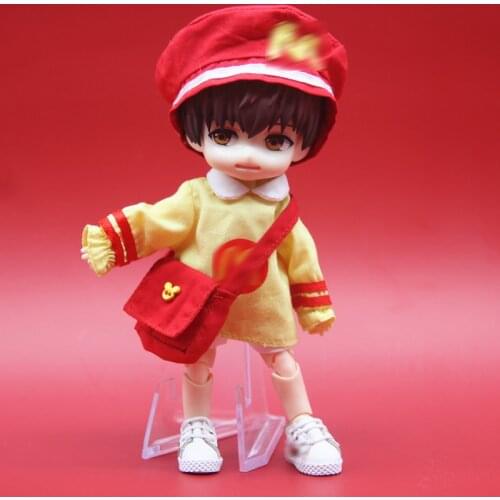 Ob11 doll clothes hat top trousers bag set uniform set for molly,Obitsu11,1/12BJD doll GSC clay head doll accessories Toy