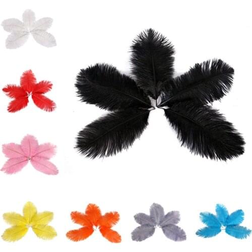 Hot selling 10Pcs/lot Natural dyeing Ostrich Feathers 20-25CM DIY feathers for crafts and Wedding Party Home decoration plumes