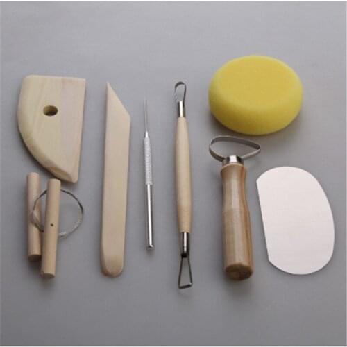 Useful Pottery Tool Set Pottery Clay Ceramics Molding Tools Wood Pottery Ceramics Clay Sculpture Modelling Kit DIY Hand Tools