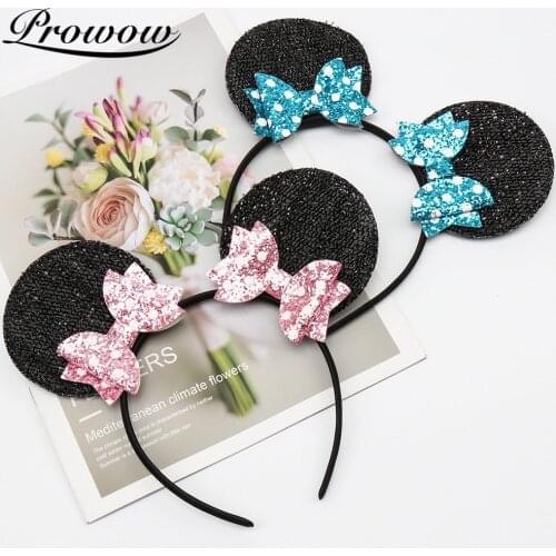 Prowow Cute Mickey Ears Headband For Newborn Baby Headband Baby Girl Hair Accessories Children Birthday Party Headwear
