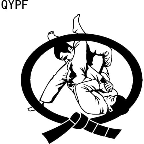 QYPF 13.9*14.8CM Extreme Movement Vinyl Judo Silhouette Car Sticker Accessories High Quality Motorcycle Decor C16-0389