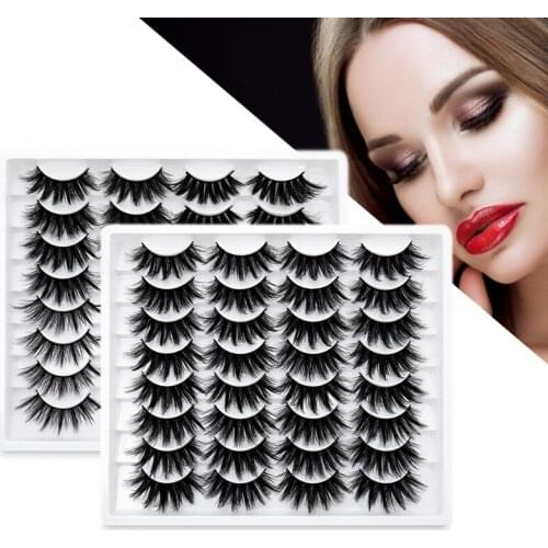 ISEEN 12/16 pairs eyelashes 3D false eyelashes natural Long /Thick Mink Lashes Handmade Dramatic extension eyelashes makeup