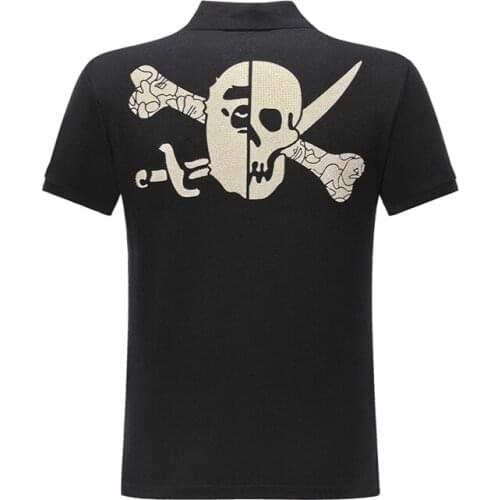 Short Sleeve Polo Shirt Men Fashion Shirt Casual Breathable Sportswear Pure Color Plein Polo Shirt 3D Printing Fashion Tops Male