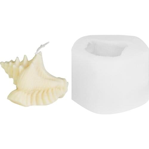Silicone Candle Mold DIY Geometric Conch Handemade Scented Candle Mould Fondant Cake Decorating Tools Clay Resin Art Mould