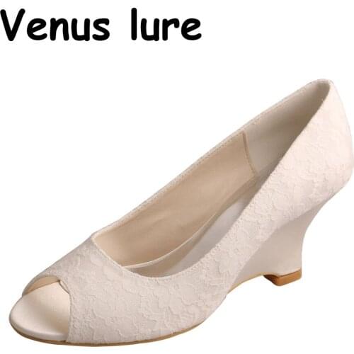 Discount Lace Women Wedge Shoes from America