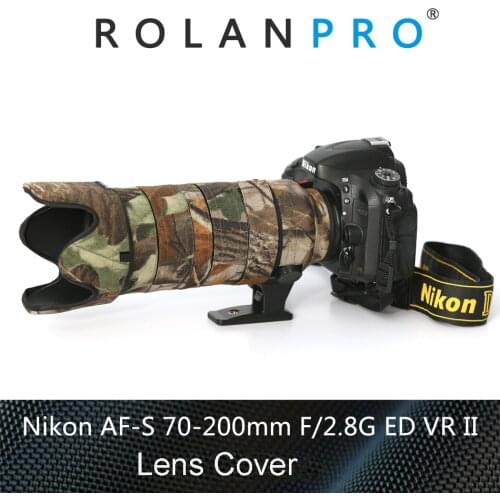 ROLANPRO Nylon Waterproof Lens Coat for Nikon AF-S 70-200mm f/2.8G ED VR II Camouflage Lens Clothing Rain Cover Lens Sleeve