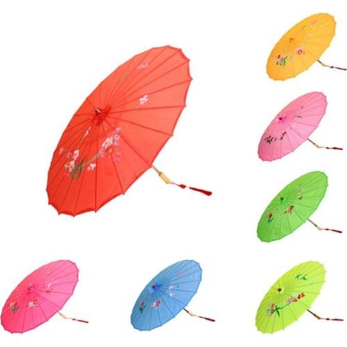 Japanese Chinese Oriental Parasol handmade fabric Umbrella For Wedding Party Photography Props LX6477