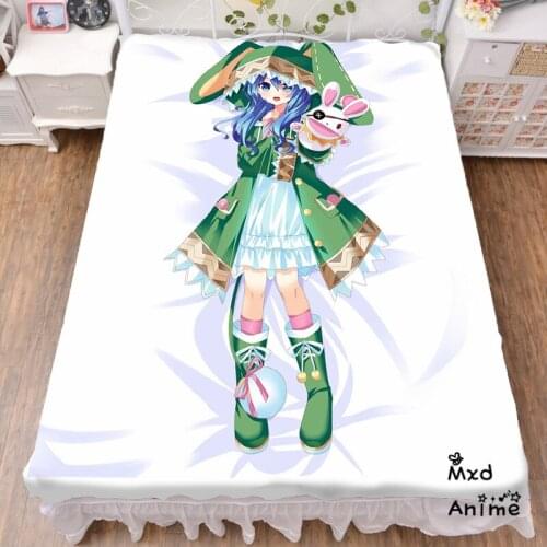 Japanese Anime Date A Live Yoshino Itakushinaide Bed sheet Throw Blankets Bedding Coverlet Cosplay Gifts Flat Sheet cd008
