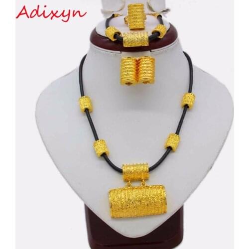 Adixyn New Ethiopian Jewelry sets for Women Golor Color Fashion Wedding Gift Eritrea African Habesha Wedding Accessories N12144
