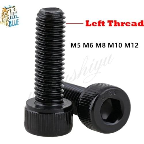 1-5P M5 M6 M8 M10 M12 12.9 Grade Steel Left Way Hand Left-Handed Opposite Reverse Thread Cap Cup Allen Head Hexagon Socket Screw