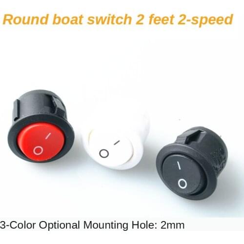 10Pcs 20mm Diameter Small Round Boat Rocker Switches Black Mini Round Black White Red 2 Pin ON-OFF Rocker Switch