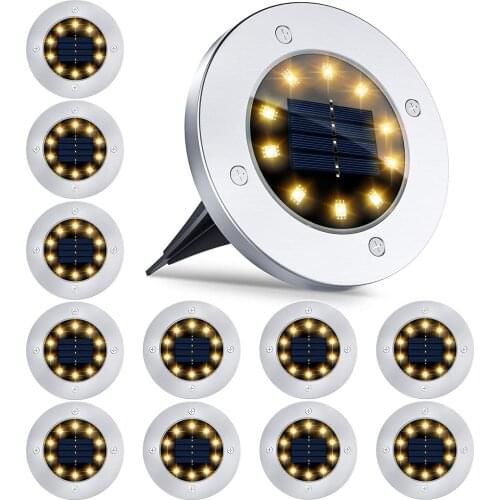 10led Solar Garden Step Lamps Outdoor Waterproof Stell Solar Wall Light Pathway Yard Holiday Christmas Stair Decor Led Lighting