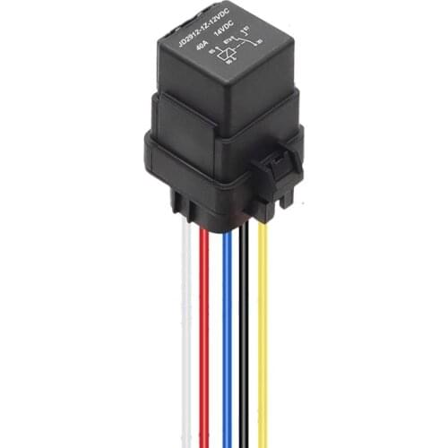 12VDC 40A Waterproof Relay with Harness Socket Wires 5 Pin Relay JD2912-1Z-14VDC 40A 14VDC Automotive Relay