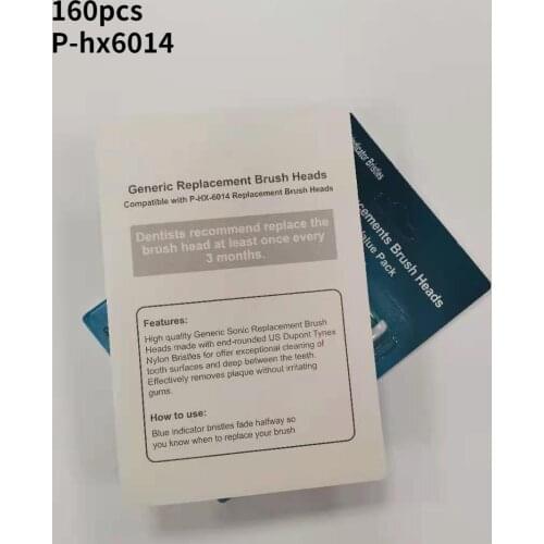 160pcs HX6014 Electric Toothbrush Heads Replacement Toothbrush Heads Brush Heads Suitable for Ph Soni care Diamond Heads