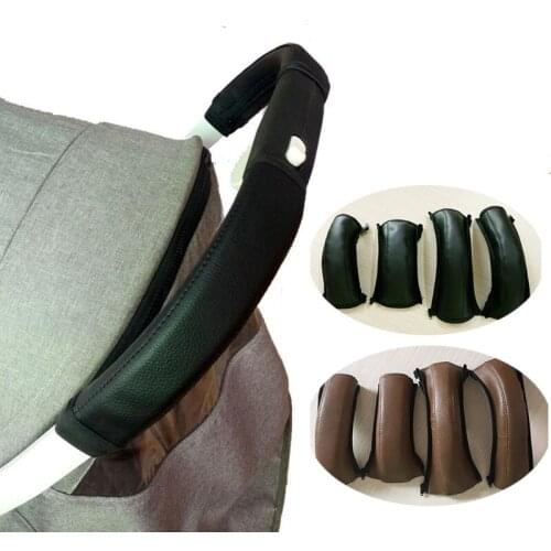 4pcs/set Pram Stroller Handle Leather Baby Stroller Armrest Protective Case Armrest Covers Baby Stroller Accessories Detachable
