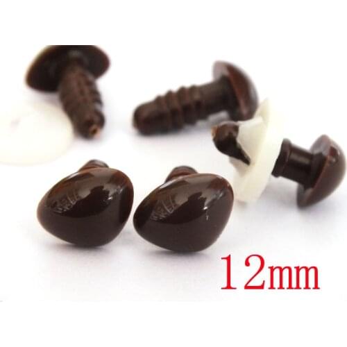 60pcs 12mm brown toy nose Safety Triangle nose Doll Plush Toys Stuffed Animals Making DIY