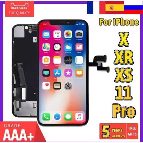 AAA+++ OLED For iPhone X XR XS Max LCD Display Screen Replacement For iPhone 11 Pro Max 3D Touch Digitizer Assembly True Tone
