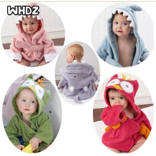 Cartoon Animals Baby Newborn Bath Towel Hood Girls Boys Bathrobe Kids Soft Towels Robe Baby Receiving Blanket