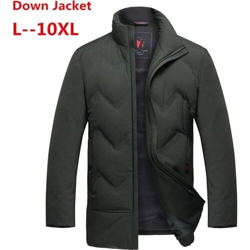 Plus size 10XL 8XL 6XL white duck down long jackets men Winter long parkas windproof hooded coat male High quality thicken coats