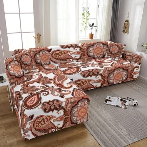 L Shape Psychedelic Mandala Sofa Cover For Living Room Boho Stretch Elastic Corner Couch Covers Universal Slipcovers