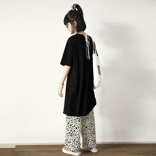 Teen Girls Short Sleeve Black Long Tops Summer 2021 10 12 13 14 years Dress