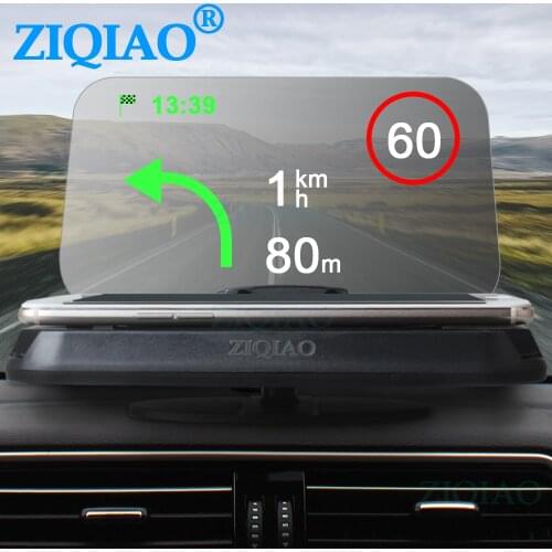 ZIQIAO Smartphone Holder Car HUD Head Up Display GPS Phone Navigation Projector Holder