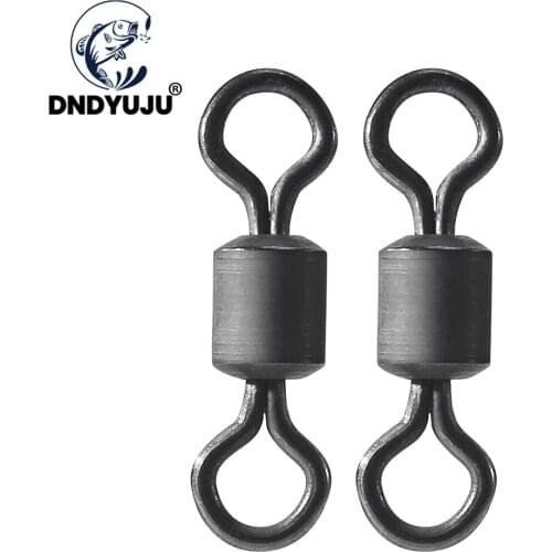 DNDYUJU 50pcs 4# Carp Fising Rolling Swivels Copper Fishing Tackle Clips Quick Change Swivel Solid Ring Connector Accessories