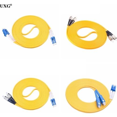 Double SC LC ST FC UPC to LC UPC Simplex 2.0mm 3.0mm PVC Single Mode Fiber Patch Cable Fiber Optic Patch Cord Cable 1m 2m 3m 50m