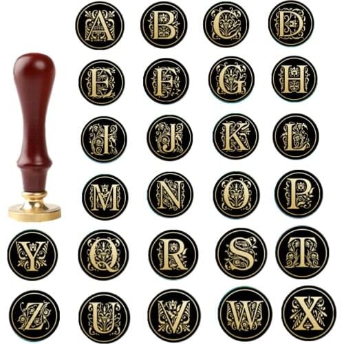 European letter Wax Seal Stamps wooden handle metal head Sealing Scrapbooking postcard birthday card decoration letter wax seal