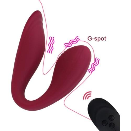 Dildo Waterproof Double Vibrators Wireless Vibrator 10 Frequency Sex Toy For Woman G Spot U Silicone Stimulator USB Rechargeable