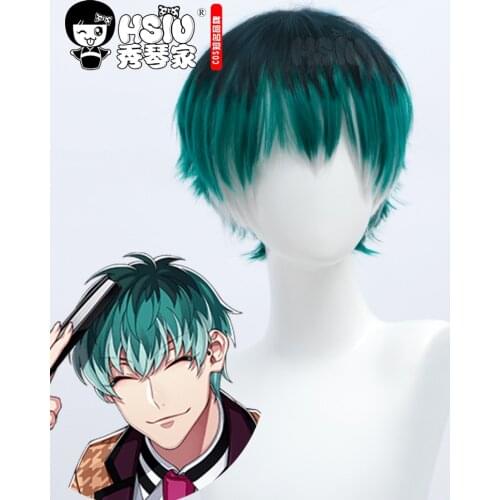 HSIU Anime Division Rap Battle Hypnosis MIC Role Playing cosplay Nurude Sasara Dark green gradient Short Wig