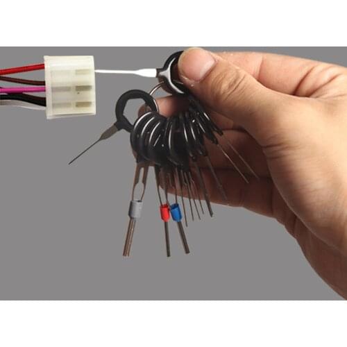 11Pcs/Set Terminal Removal Tools Car Electrical Wiring Crimp Connector Pin Extractor Kit Car Repair Hand Tool Set Plug key