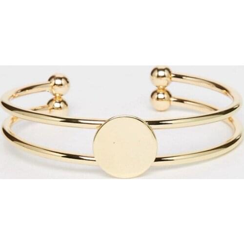 Fashion costume jewellery brass geometric round bangle cuff bracelet