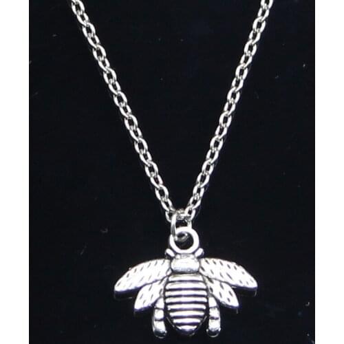 New Fashion Necklace 21x16mm bumblebee honey bee Pendants Short Long Women Men Colar Gift Jewelry Choker