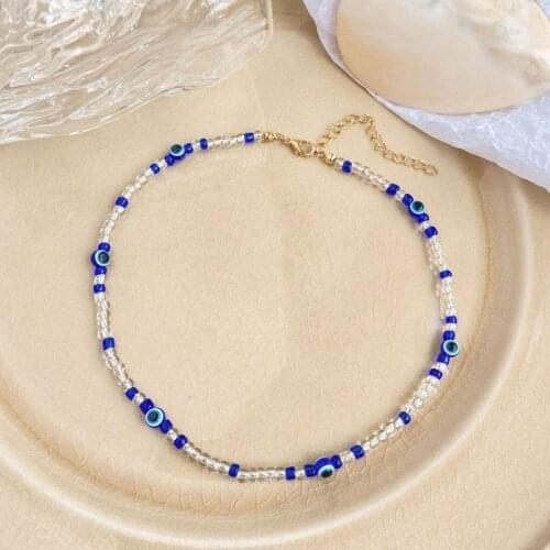 New Bohemia Colorful Rice Beads Strand Necklaces for Women Teens Girls Adjustable Clavicle Choker Necklace Trendy Beach Jewelry