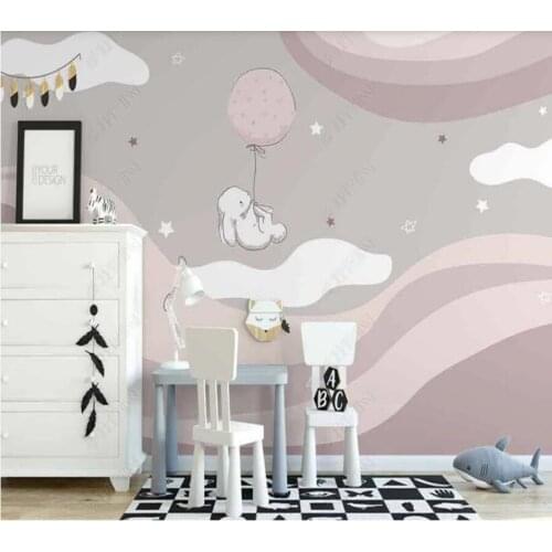 Custom papel parede abstract clouds cartoon small animal childrens room for living room bedroom decoration wallpaper