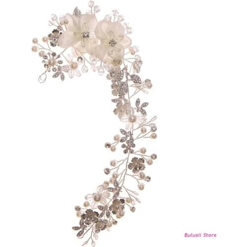 Leaf Bridal Wedding Hair Comb Pearl Bridal Headband Crystal Hair Accessories AXYD