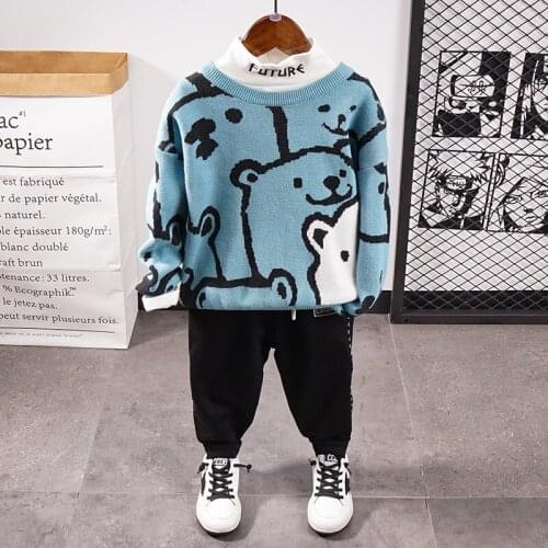 Toddler Baby Boy Casual Clothing Set Long Sleeve Autumn Boys Kids Outfits Tracksuit Suits Children Sweater, T-Shirt, Pants 3PCS